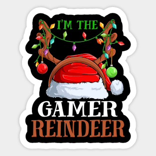Im The Gamer Reindeer Christmas Funny Pajamas Funny Christmas Gift Sticker